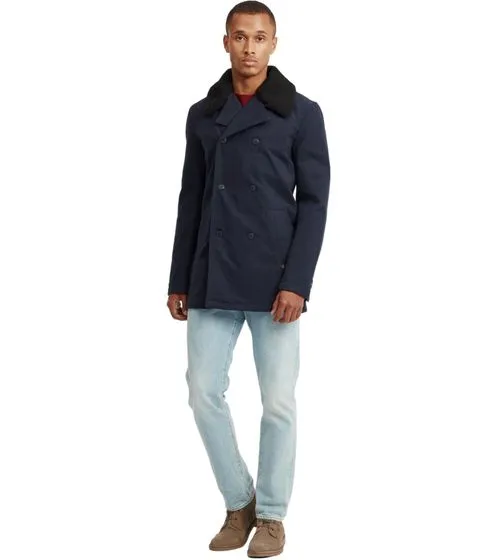 SOLID Parka de invierno para hombre Abrigo de lana Regular Fit Pinto Azul oscuro