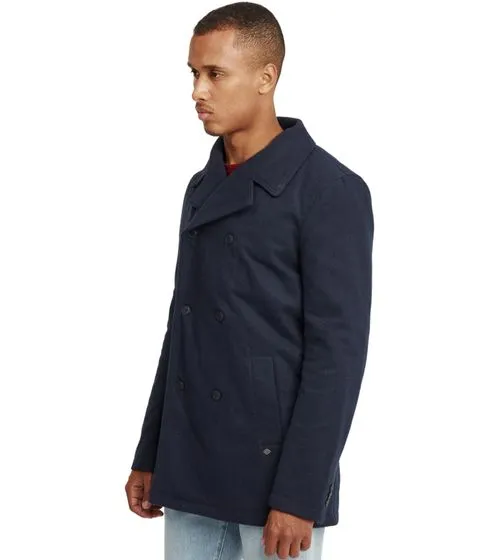 SOLID Parka de invierno para hombre Abrigo de lana Regular Fit Pinto Azul oscuro