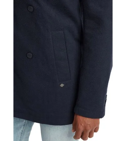 SOLID Parka de invierno para hombre Abrigo de lana Regular Fit Pinto Azul oscuro