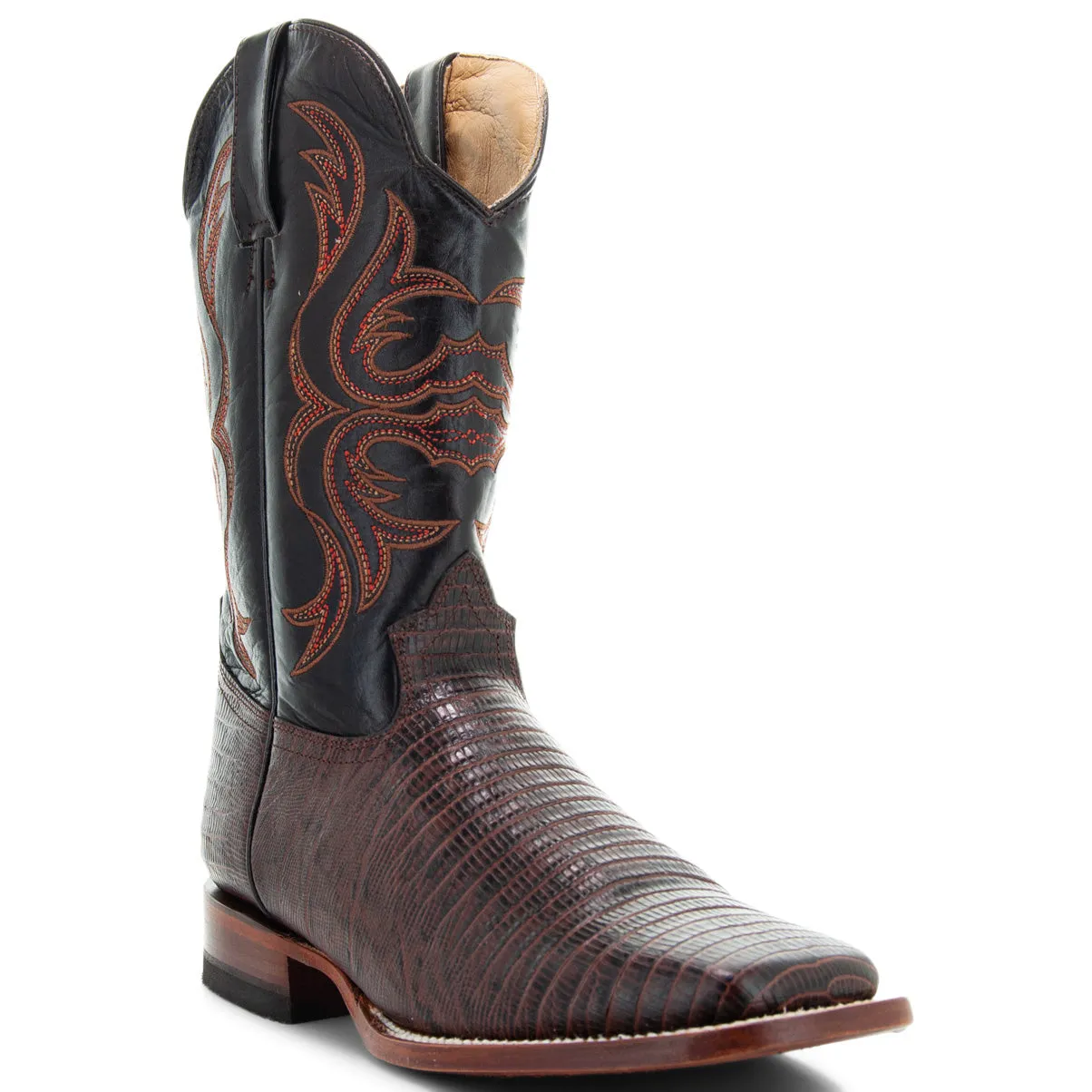 Soto Boots Men's Lizard Print Square Toe Cowboy Boots H8002