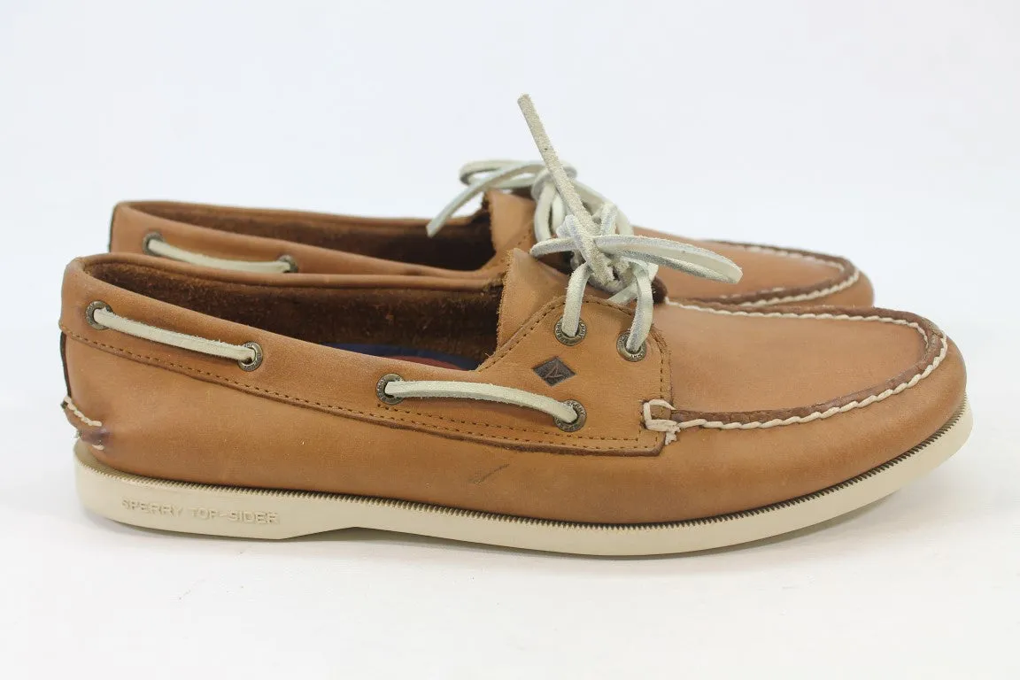 Sperry-Top Sider Authentic Original Women's Tan/Cream Boat Shoes 11M (ZAP12472)