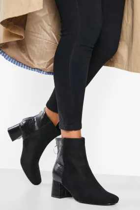 Square Toe Ring Detail Boots