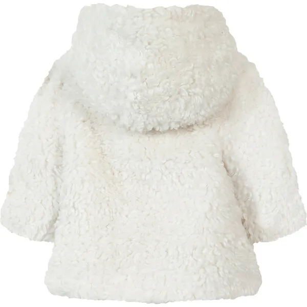 Tartine et Chocolat Baby Faux Fur Hooded Coat, Cream