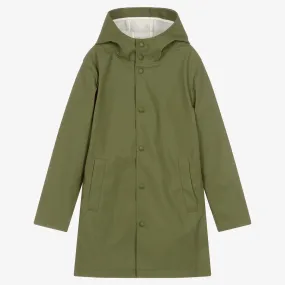 Teen Boys Khaki Green Windbreaker Parka Coat