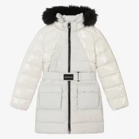 Teen Girls Grey Puffer Coat