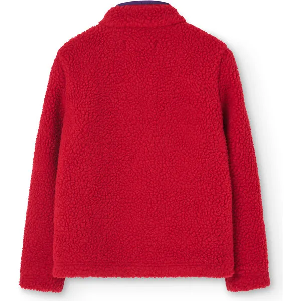 The Animals Observatory Shrew Sheep Regular Fit Fleece Jacket, Red