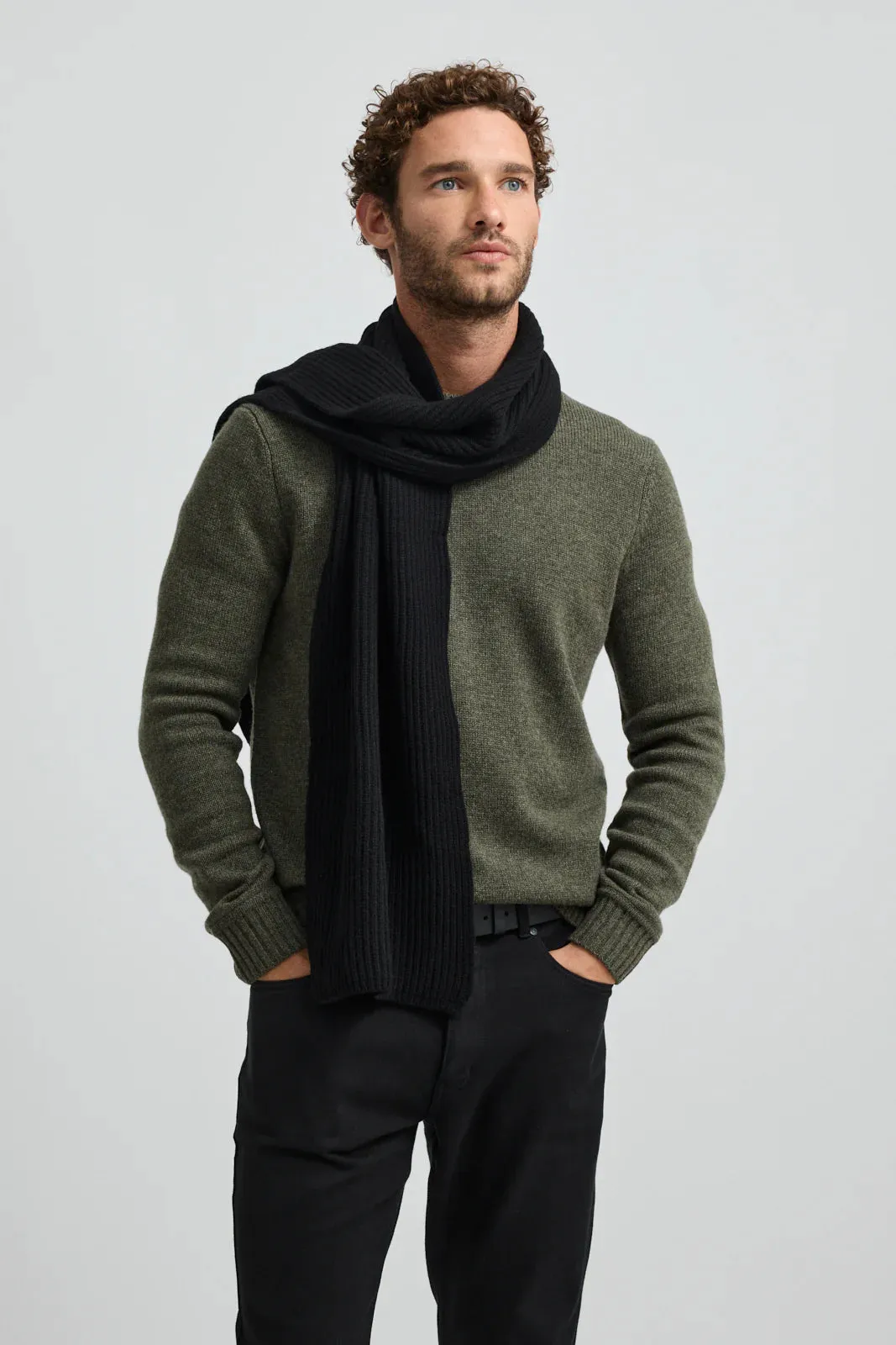 Toorallie Heavy Gauge Rib Scarf Black