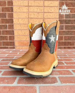 USA FLAG LIGHT BROWN (SOFT TOE) | MEN WORK BOOTS