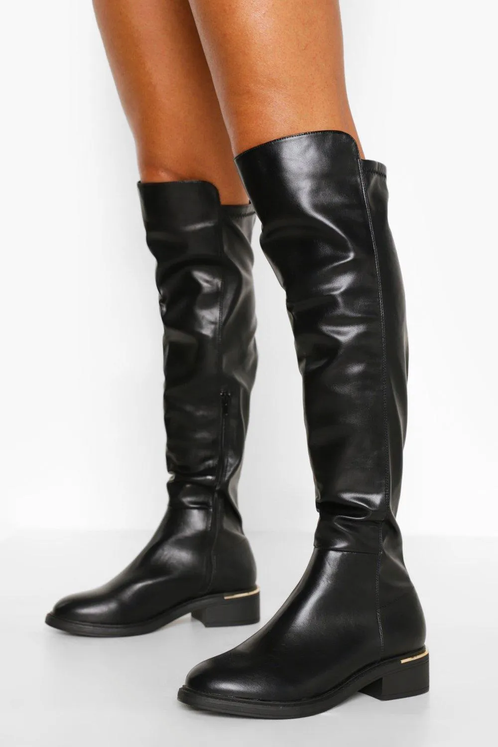 Wide Width Flat Knee High Boots