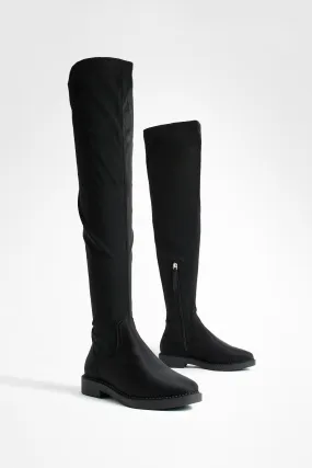 Wide Width Flat Stretch Over The Knee Boots