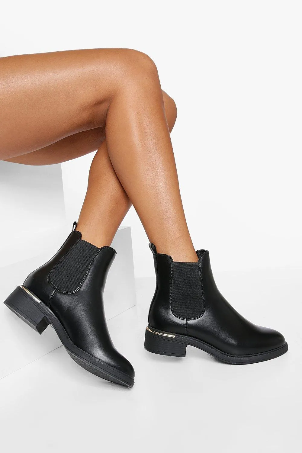 Wide Width Pu Chelsea Boots