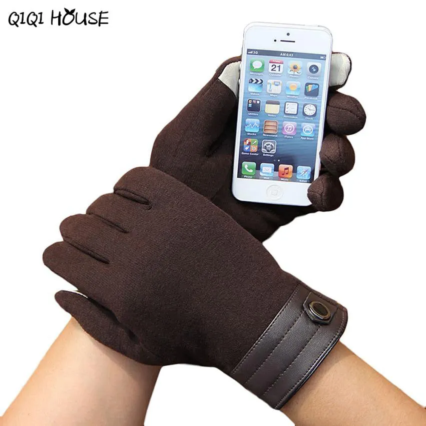 Winter Gloves Men Driving Gloves Hand Warmer Gloves Screen Gloves Soft Cotton Luva Masculina#B920 SM6