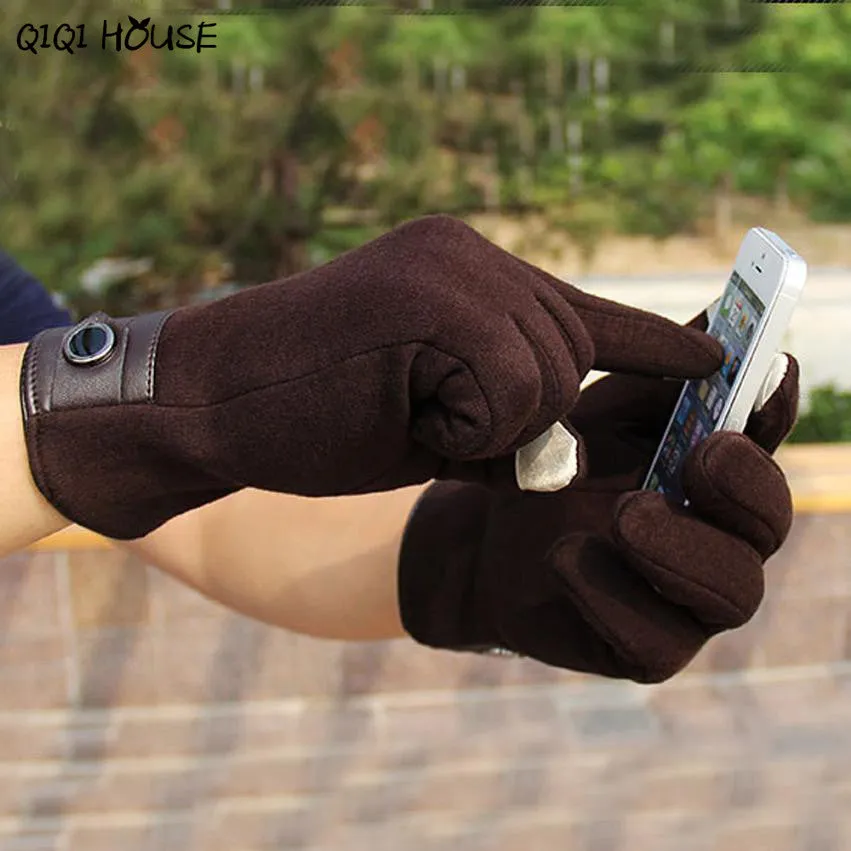 Winter Gloves Men Driving Gloves Hand Warmer Gloves Screen Gloves Soft Cotton Luva Masculina#B920 SM6