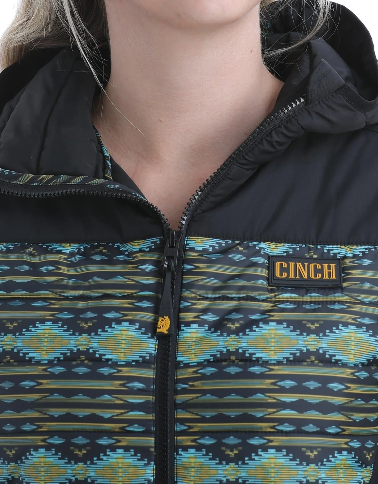 Womens Cinch Quilted Hooded Jacket