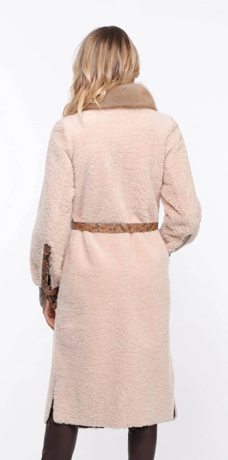 Women's ecru \paolina\ sheepskin coat