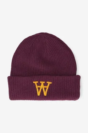 Wood Wood wool beanie red color